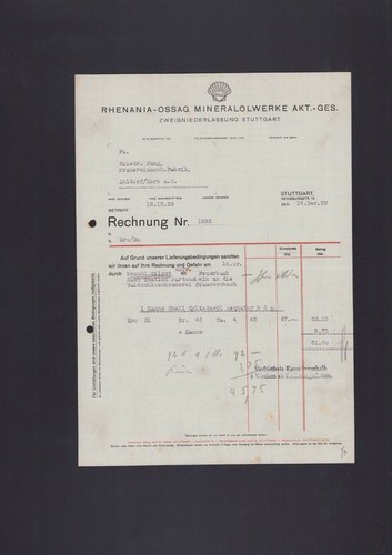 Stuttgart rechnung 1928 - stuttgart,,