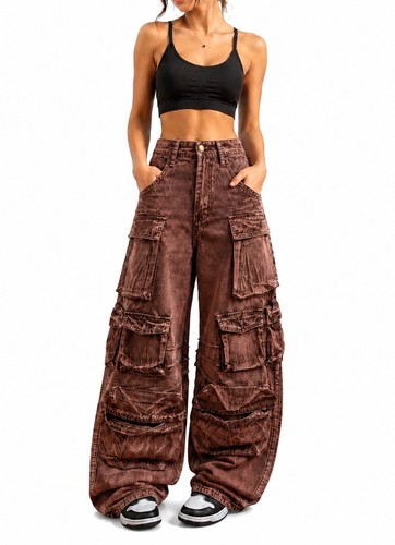 Jeans cargo baggy damen - jeans,