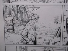 Comic Originalzeichnung MOBY DICK (Bastei Verlag) Anheuern in einer Spelunke???