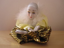 Harlekin clown porzellanpuppe - harlekin,