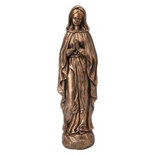 Heilige Maria ca. 20cm Mutter Gottes Figur Bronze-farbig Madonna Grabstein Staue