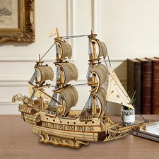 Holzpuzzle segelschiff - 3d,