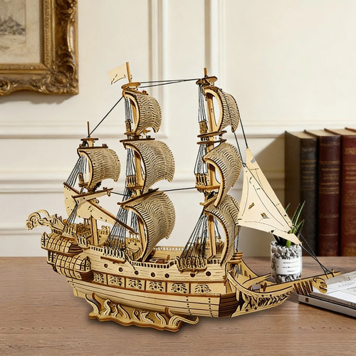 Holzpuzzle segelschiff - 3d,