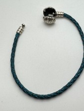 Original Pandora Muschel Lederarmband Türkis Silber Armband  17,5cm Nr.5g-