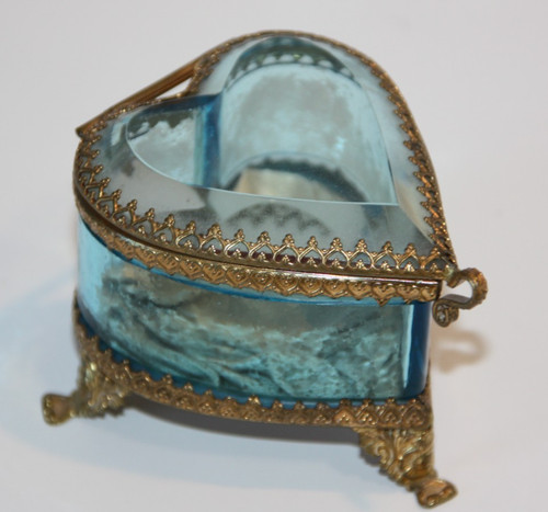 Antike schatulle glas - antike, messing