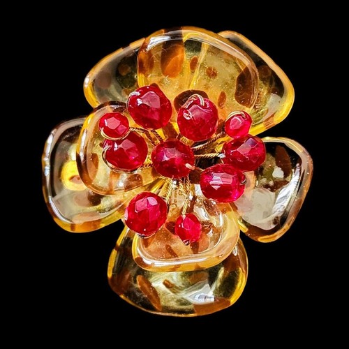 Vintage amber red - vintage, crystal