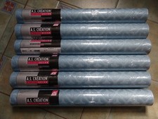 Tapete, 6 Rollen Satin-Tapete, A.S. Vinyltapete, blau, Prägung, XL Rollen, edel 