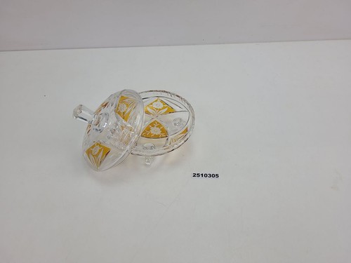 Lidded jar glass overlay - jar,