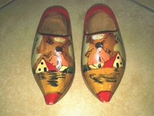 alte Souvenir Holzklompen, Klompjes, Niederlande, Holland, Miniatur