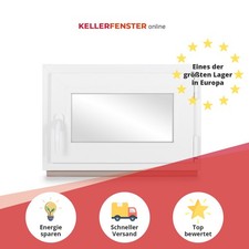 Fenster Kunststoff Weiß 2-fach Glas Dreh-Kipp Dichtung Grau Keller Garage Garten