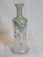 Jugendstil Vase mit Glas Emaille Bemalung um 1905 - 21 cm hoch