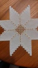 Weihnachtsstern  wie neu Hardanger Stickerei Stern Weihnachten beige