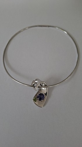 Versilberte halskette mit - halskette,