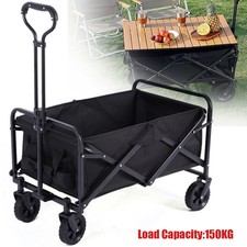 Bollerwagen 150KG Faltbar Offroad Schwarz Transportwagen Handwagen Strandwagen
