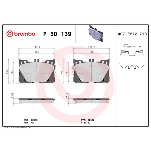 Bremsbelagsatz brembo 50 - brembo,