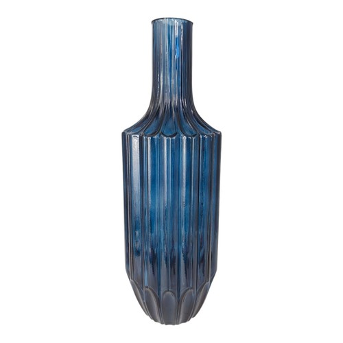Designvase aus glas blau - designvase,