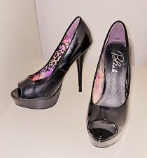 blink (Görtz) High Heel Plateau-Pumps Peeptoe*schwarz*Lackleder*sexy*kinky*Gr 36