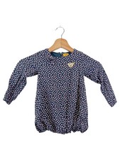 STEIFF Kinder Freizeitkleid Gr. 92 Blau Blumenmuster Viskose Langarm