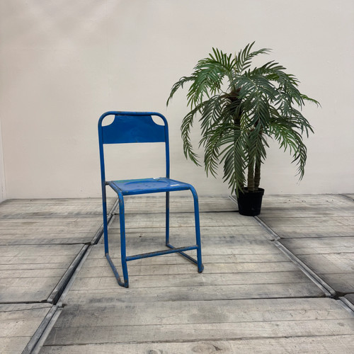 Vintage stuhl blau metall - stuhl,