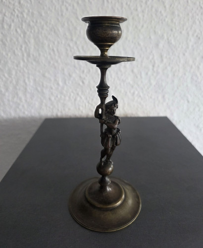 Antiker bronze leuchter - bronze-leuchter, /