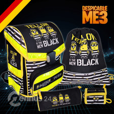 Minions 4 tl Set SCHULRANZEN Ranzen Tasche Tornister Rucksack Turnbeutel schwarz