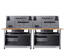 Werkstatteinrichtung Werkbank Klaus  Metall 240cm Komplett Werkstattset Ondis24