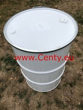 Metall Fass 200L Deckelfass Weiss Blechfass Stahlfass Ölfass Futterto Feuertonne