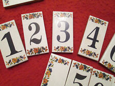 Hausnummer " Palma " Blümchenrand Größe 9,8x4,9 Keramik  0/1/2/3/4/5/6/7/8/9 A/B