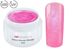 UV LED Gel EXTREM GLIMMER Effekt PINK Farbgel Color Nagelmodellage Nail Art Tip