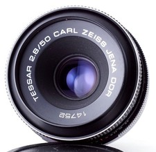 Gutes CARL ZEISS JENA Objektiv TESSAR T 2.8/50 Adlerauge 50mm F/2.8 * M42 Mount