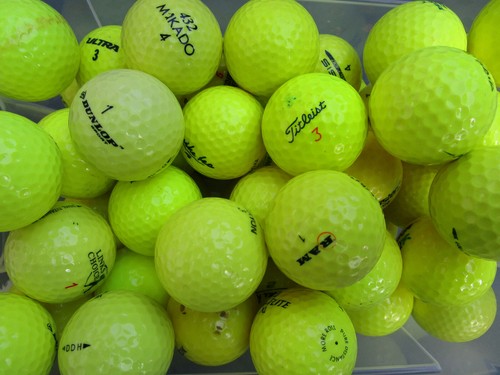 100 gelbe golfbälle - gelbe,