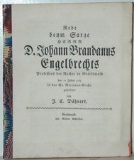 Rede beym Sarge Herrn D. Johann Brandanus Engelbrechts Professors der Rechte in 