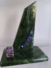 AR-8 Vintage Obelisk Grüne Jade Lapislazuli 1,219 Kg