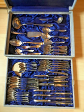 Wilkens Martin Art deco 508 versilbertes Besteck + Vorleger 54 Teile 6 Personen