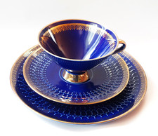 Sammeltassen Gedeck kobalt-blau mit Goldrand