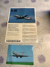 DDR Interflug Sicherheitskarte IL-18 + Postkarte IL-62 – Vintage Fluglinien Memo