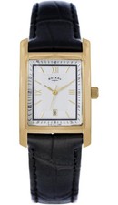 Rotary Herrenuhr Quarz Edelstahl Gold Zifferblatt römisch Datum GS42834/06