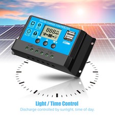 PWM 30A Solarladeregler Solar Regler Photovoltaik Panel Dual USB 12V/24V