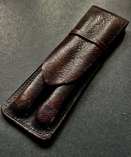 Leder-Stiftetui für 2 Stifte Füllfederhalter Etui, Leder Vintage