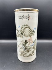 Zylindervase China Qing Dynastie um 1880 Porzellan handbemalt