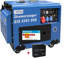 Güde GSE5501 Diesel Stromerzeuger Notstromaggregat Generator 5000W AVR +Batterie