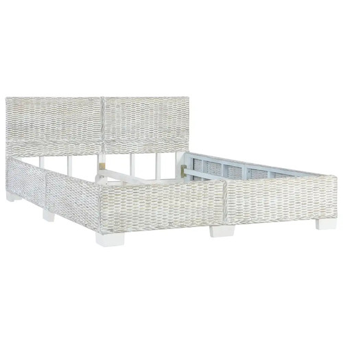 Bettgestell grau natur - bettgestell, rattan