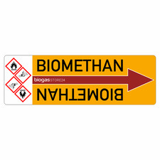 Biogasanlage Aufkleber Biogas - Rohrleitungskennzeichnung