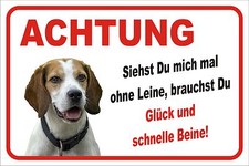 Schild S0417 Achtung Beagle