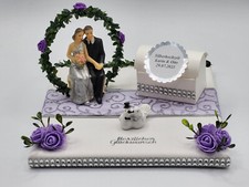 Geldgeschenk lila Brautpaar