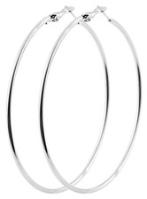 extra große Creolen 70 mm Edelstahl mega Ohrringe XXL silberfarbig Ohrschmuck