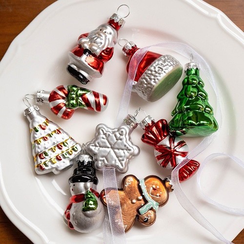 9er set weihnachtskugeln mini - weihnachtskugeln,