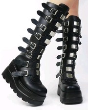 Stiefel Damen Schnalle Gothic