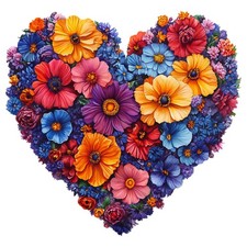 9x stickers flowers heart car