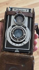 Welta Reflekta II mit ROW Pololyt (V) 3,5/75mm und Ledertasche